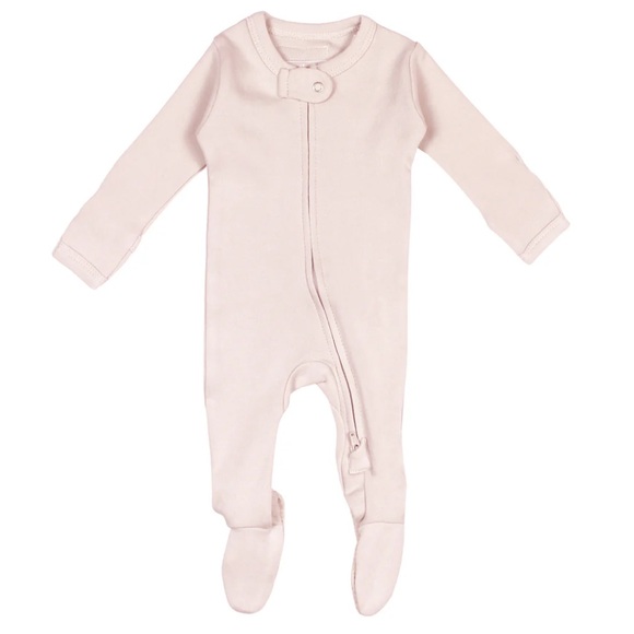 L'ovedbaby Organic 2-Way Zipper Footie in Blush - Picture 1 of 7